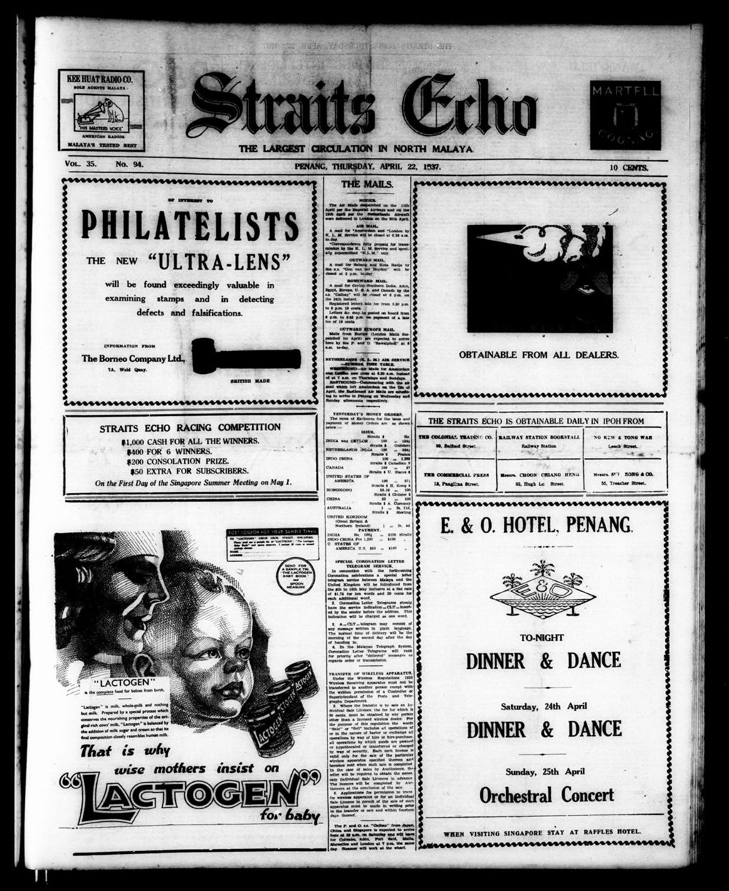 Miniature of Straits Echo 22 April 1937