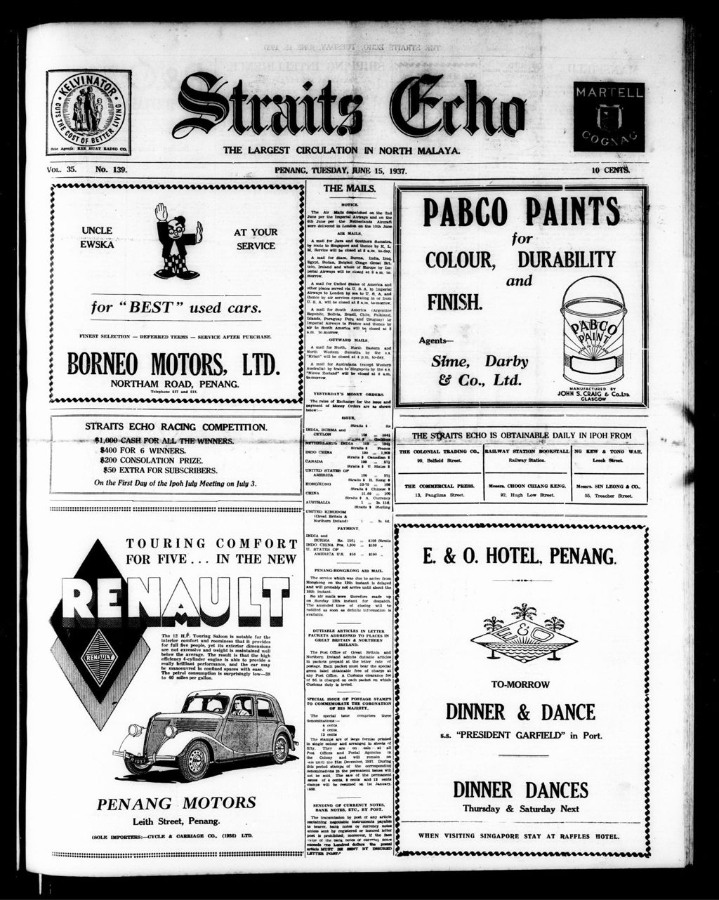 Miniature of Straits Echo 15 June 1937