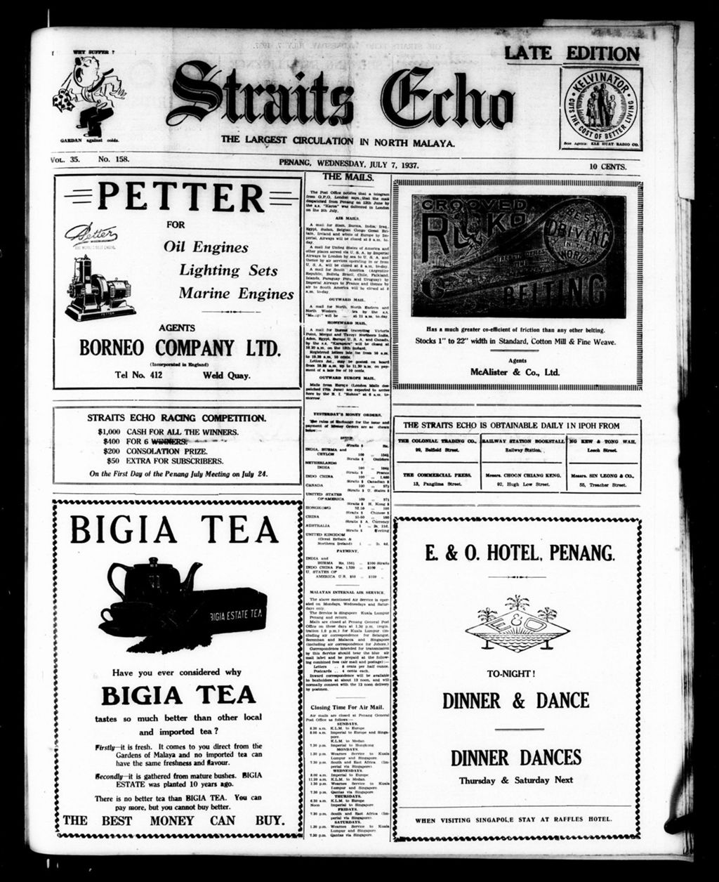 Miniature of Straits Echo 07 July 1937