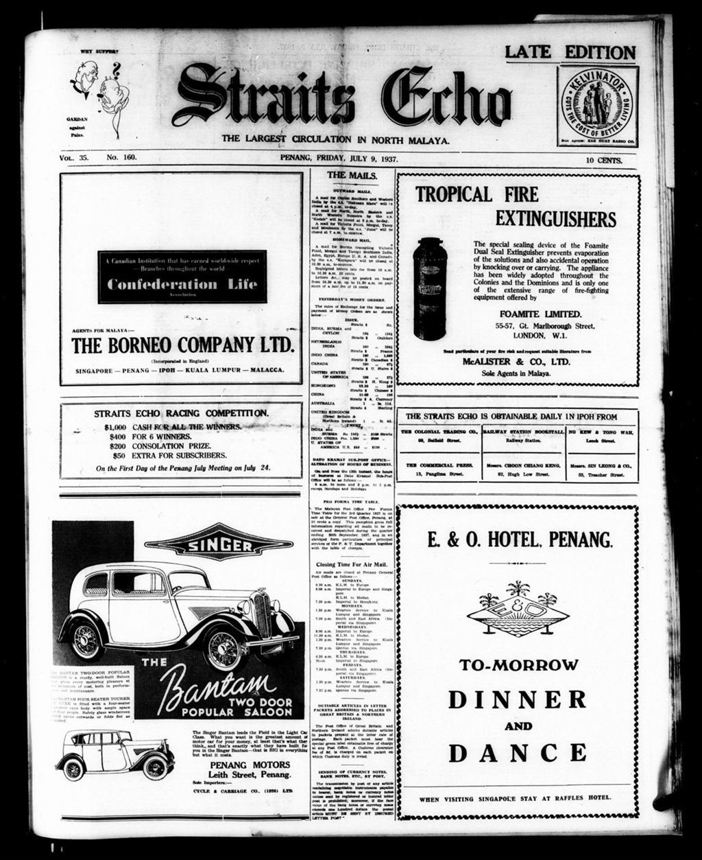 Miniature of Straits Echo 09 July 1937