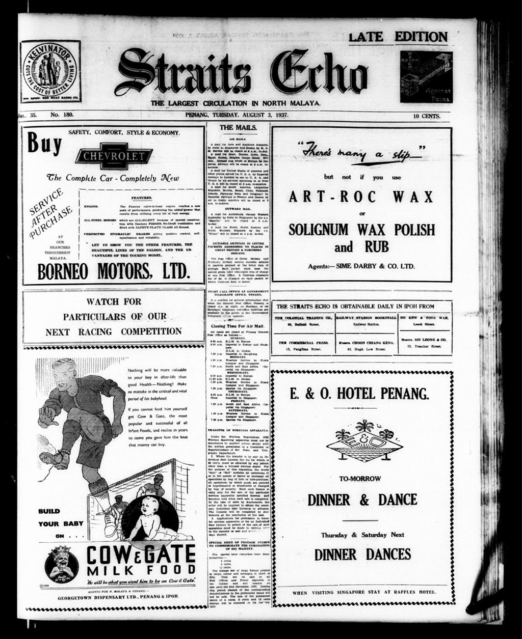 Miniature of Straits Echo 03 August 1937