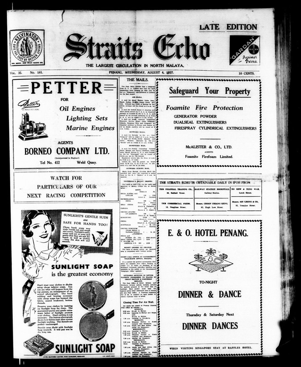 Miniature of Straits Echo 04 August 1937