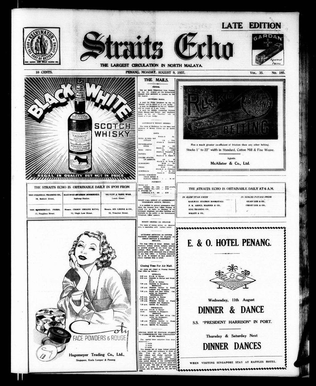 Miniature of Straits Echo 09 August 1937