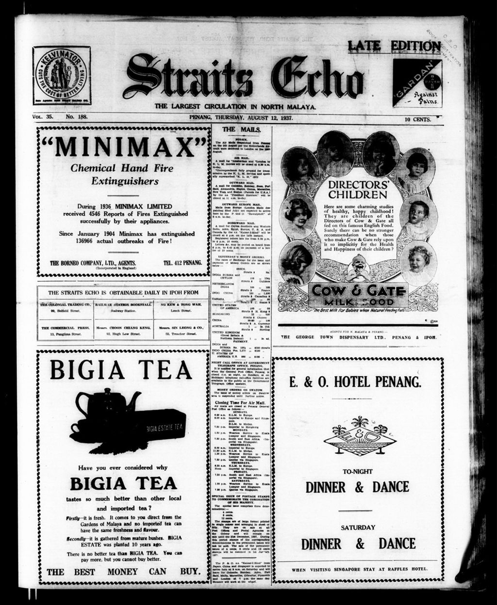 Miniature of Straits Echo 12 August 1937