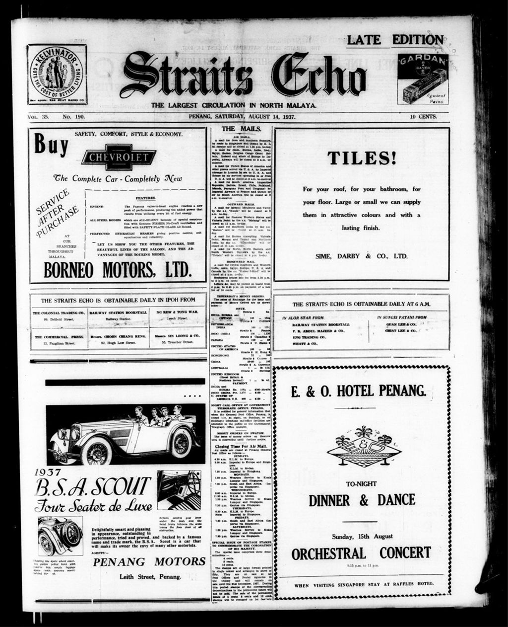 Miniature of Straits Echo 14 August 1937