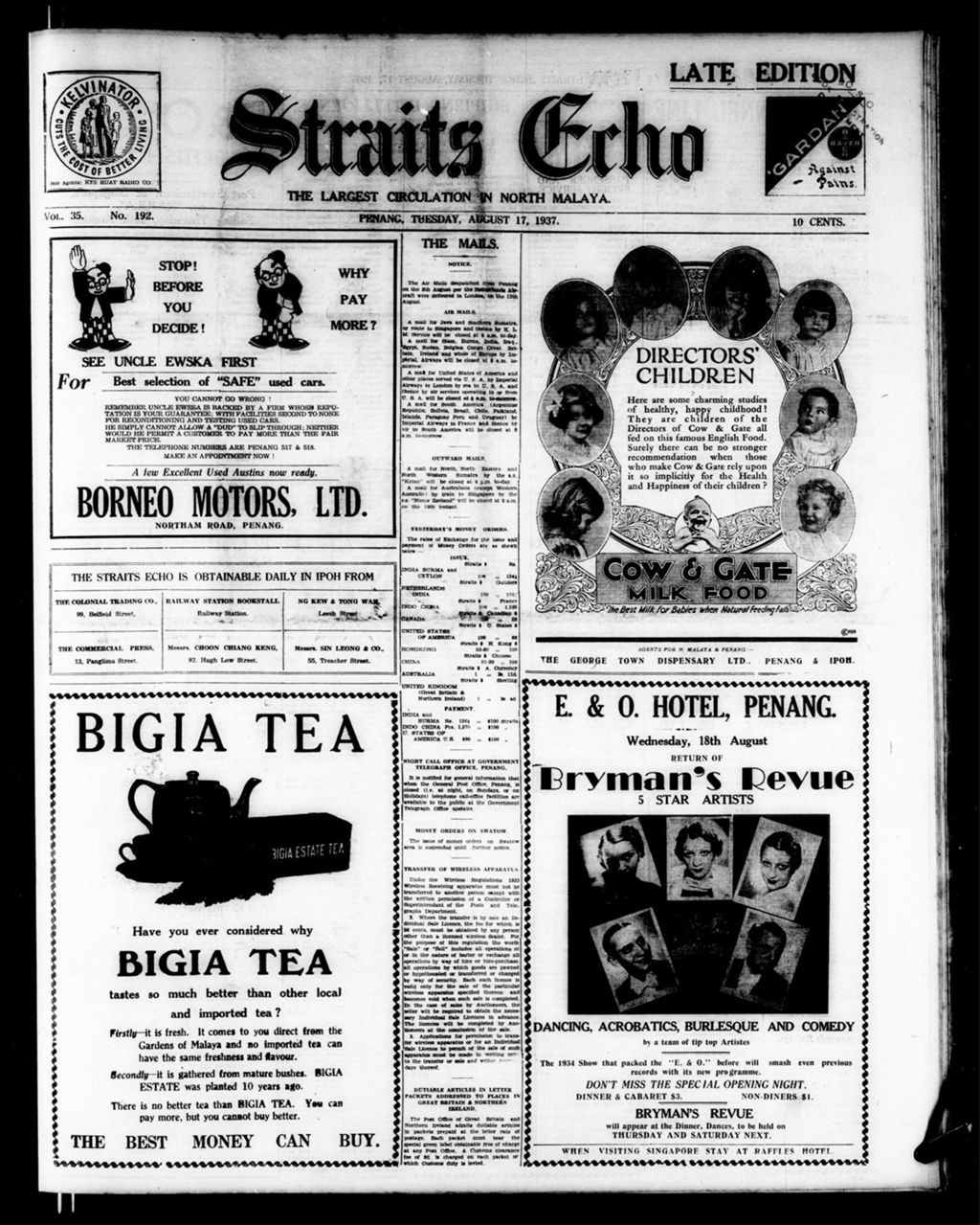 Miniature of Straits Echo 17 August 1937