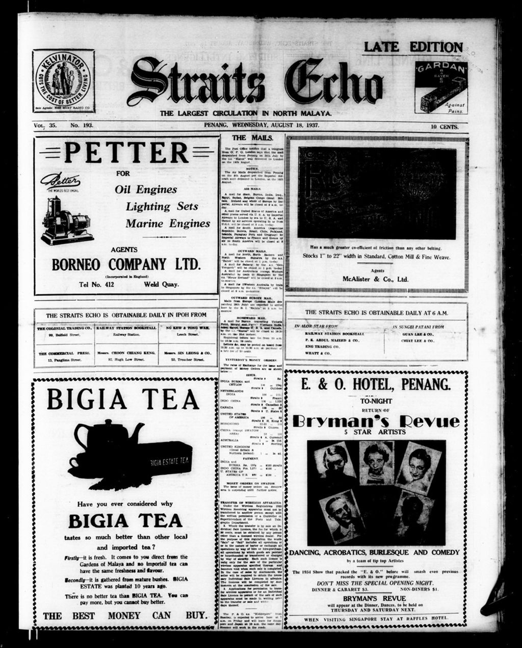 Miniature of Straits Echo 18 August 1937