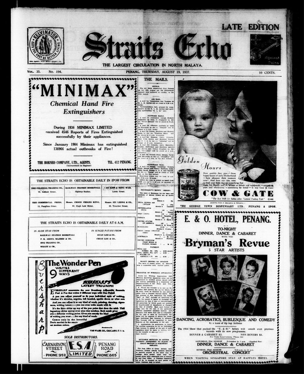 Miniature of Straits Echo 19 August 1937