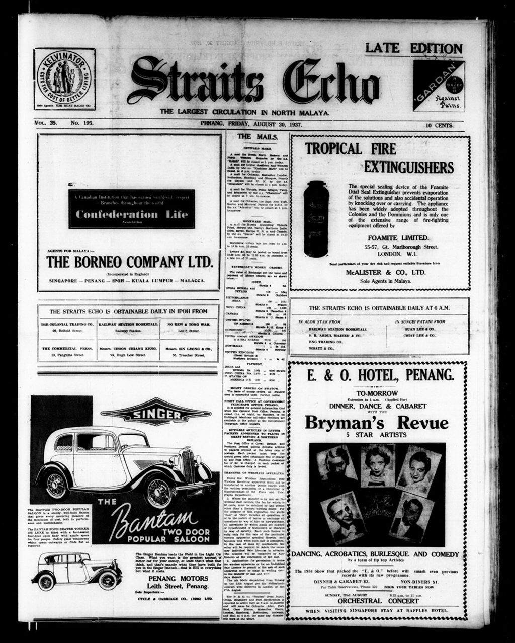 Miniature of Straits Echo 20 August 1937