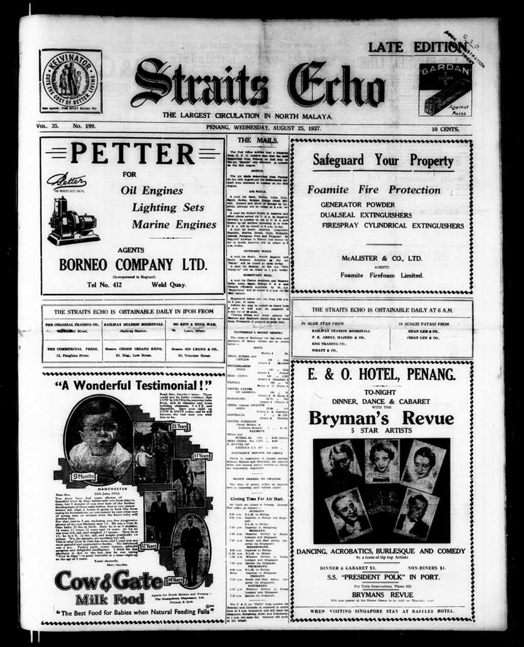 Miniature of Straits Echo 25 August 1937