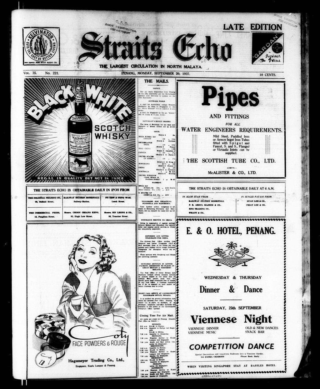 Miniature of Straits Echo 20 September 1937