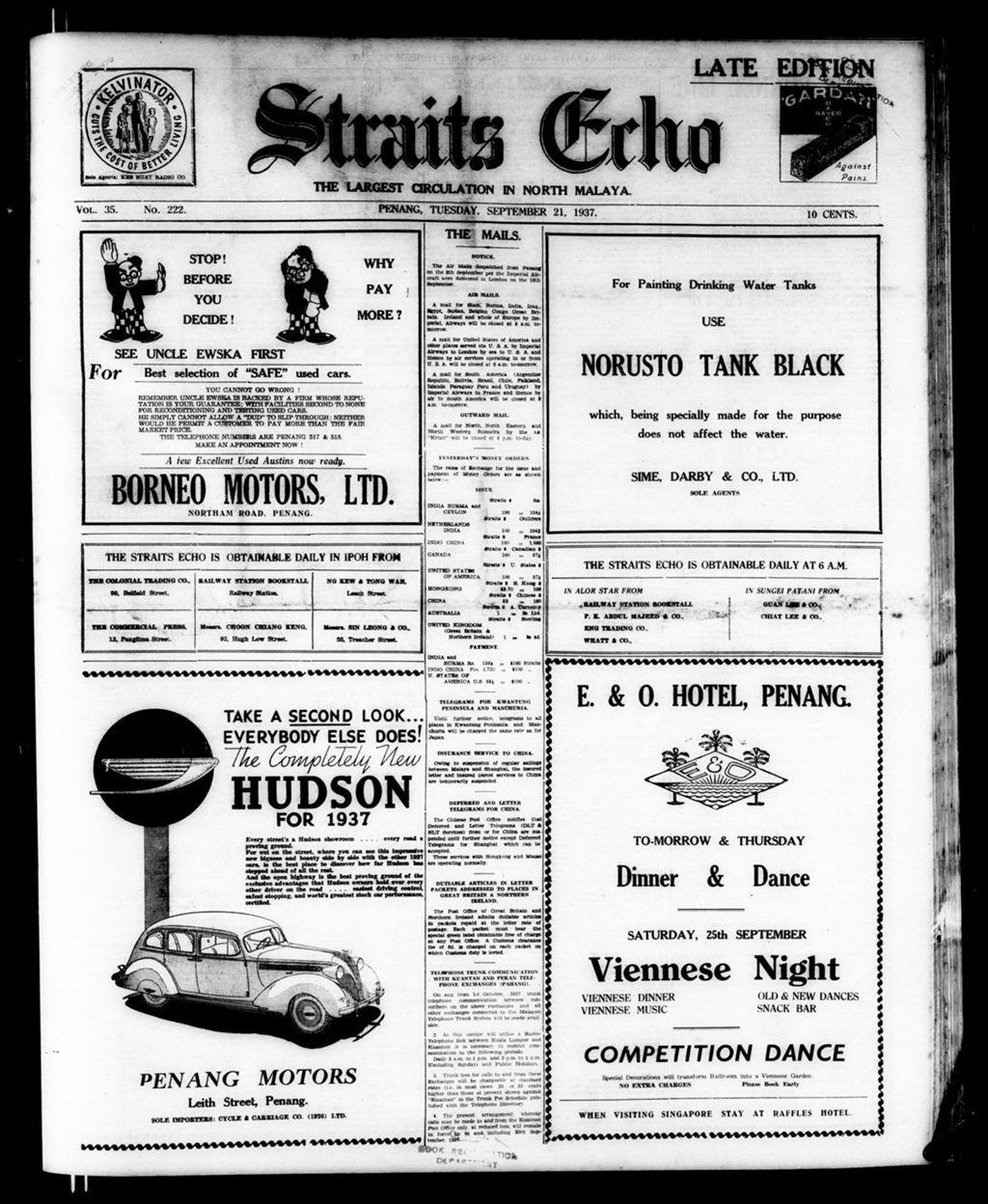 Miniature of Straits Echo 21 September 1937