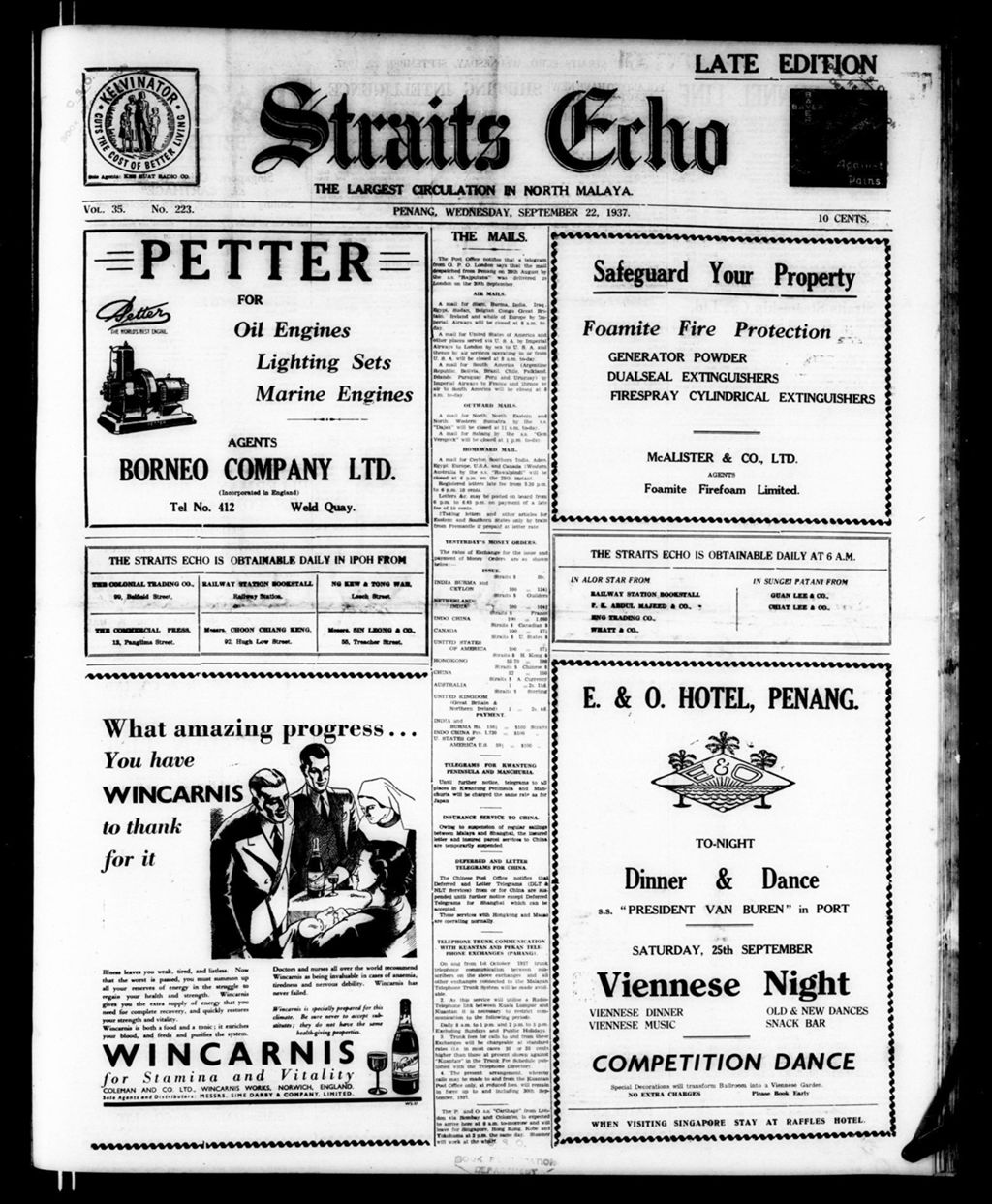 Miniature of Straits Echo 22 September 1937