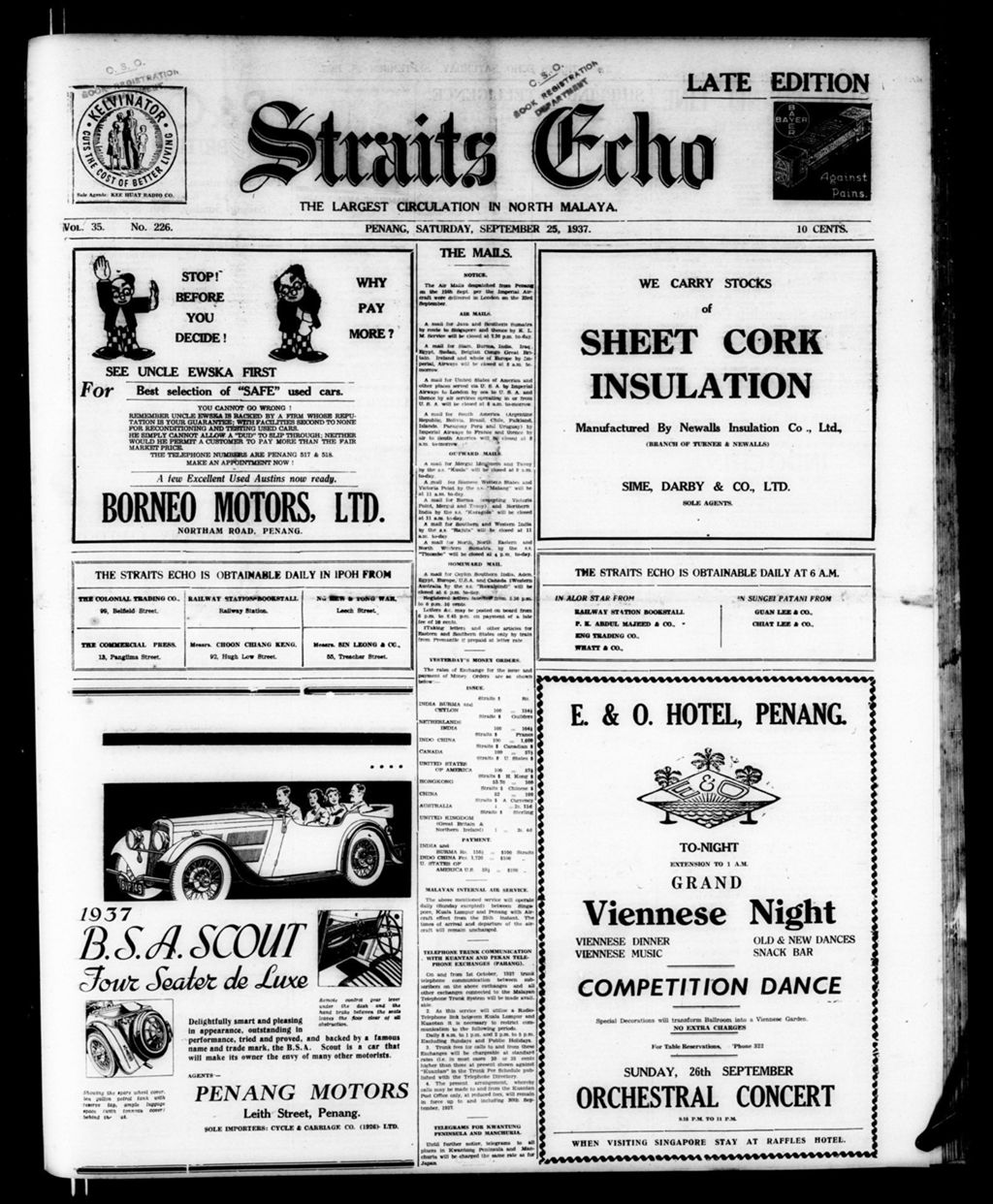 Miniature of Straits Echo 25 September 1937