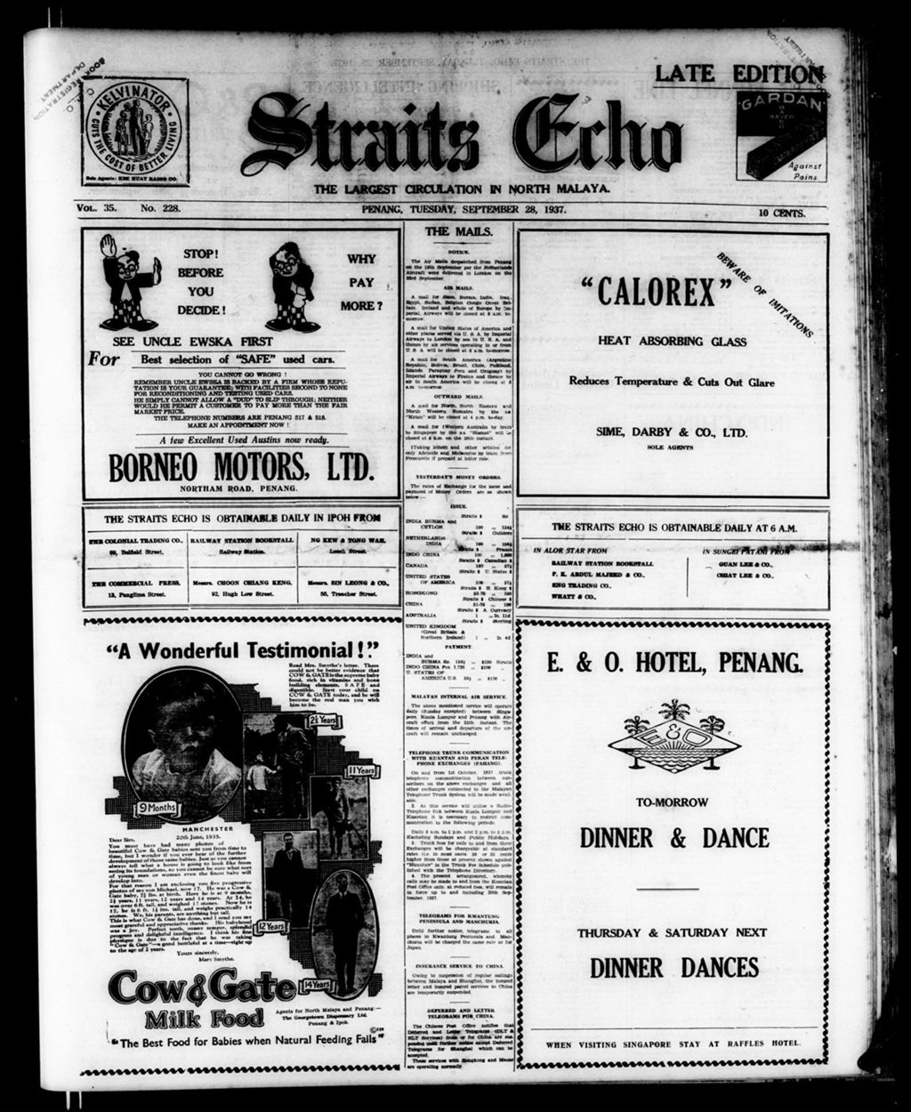 Miniature of Straits Echo 28 September 1937