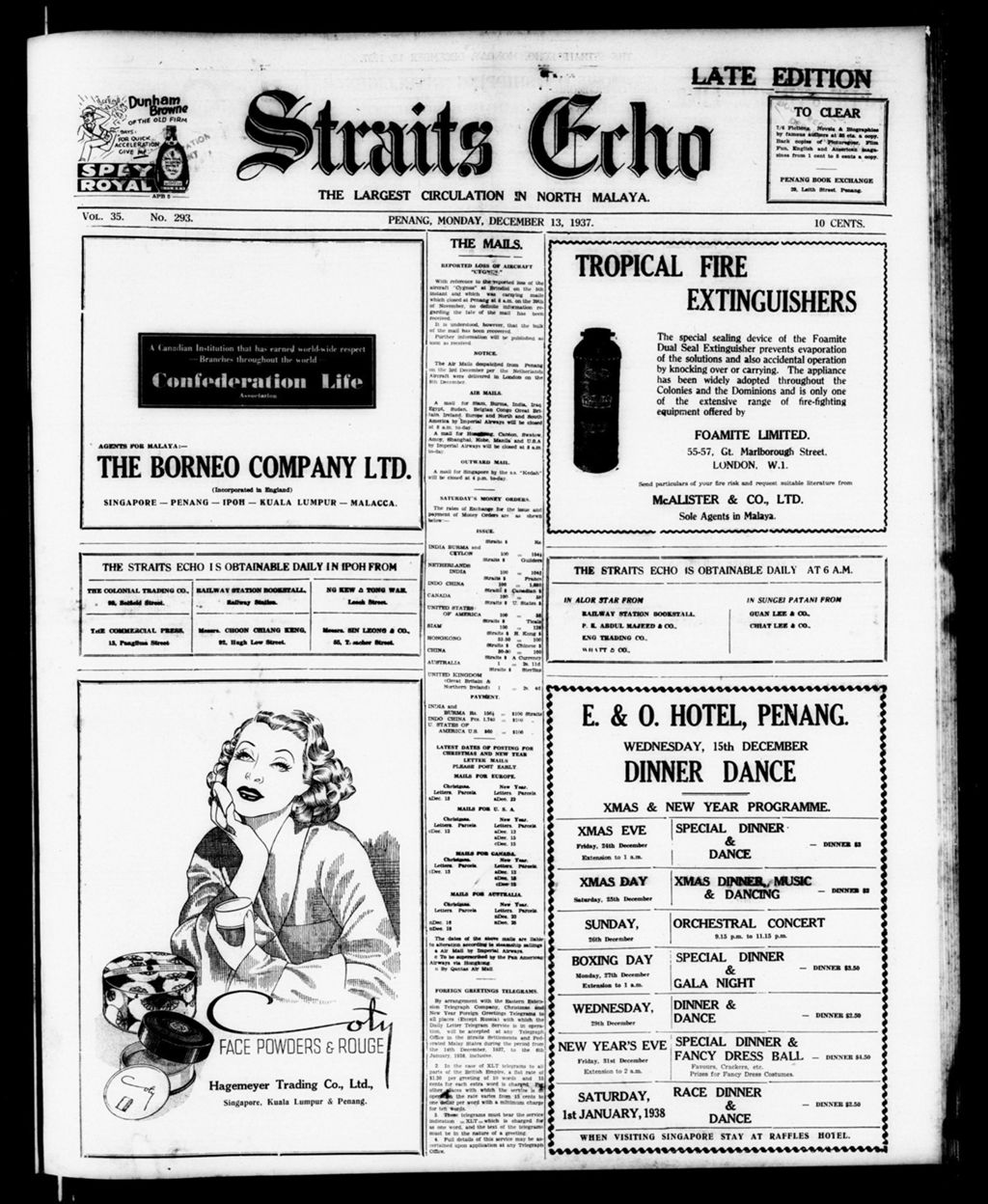 Miniature of Straits Echo 13 December 1937