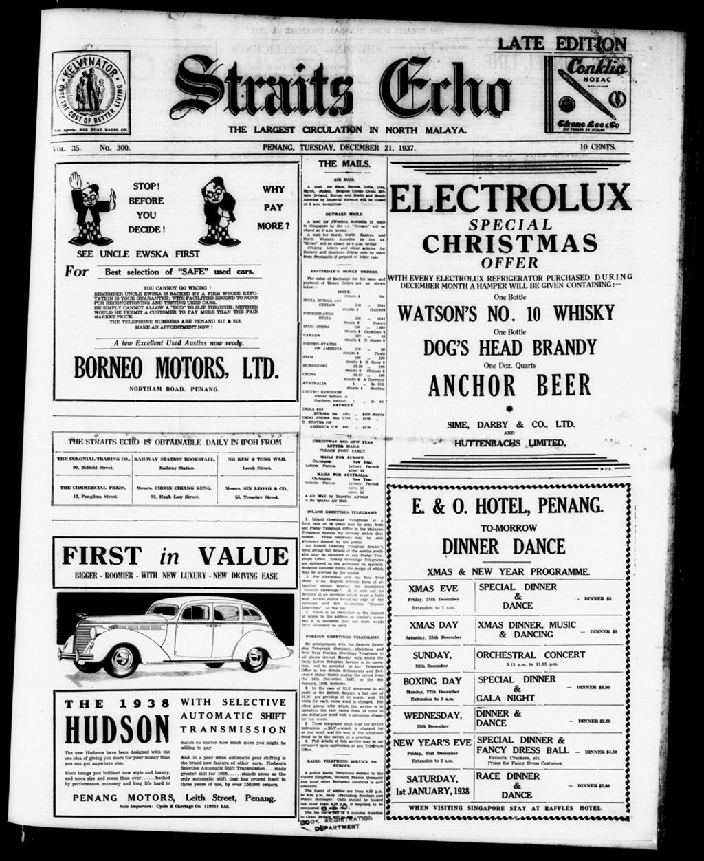 Miniature of Straits Echo 21 December 1937