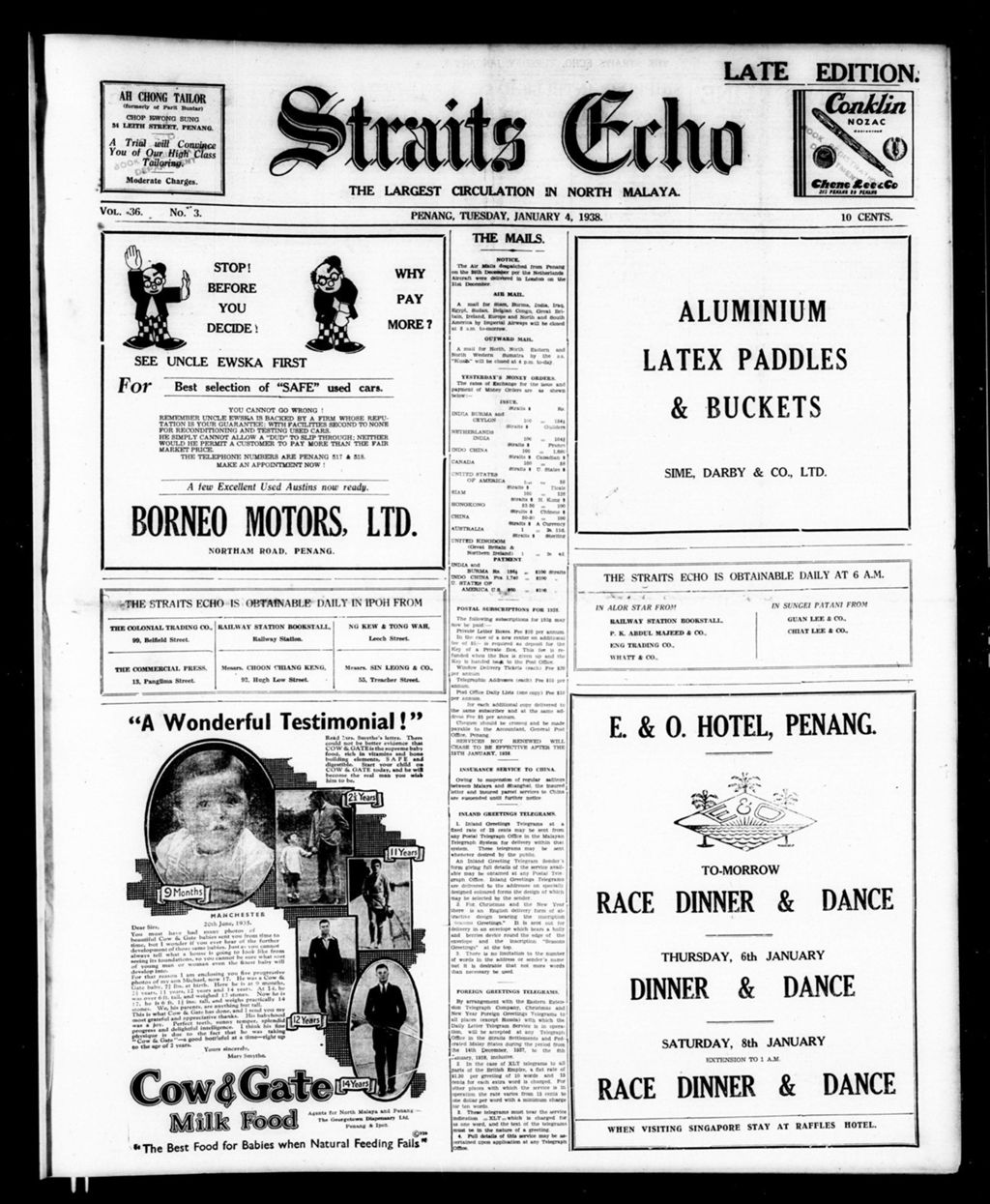 Miniature of Straits Echo 04 January 1938