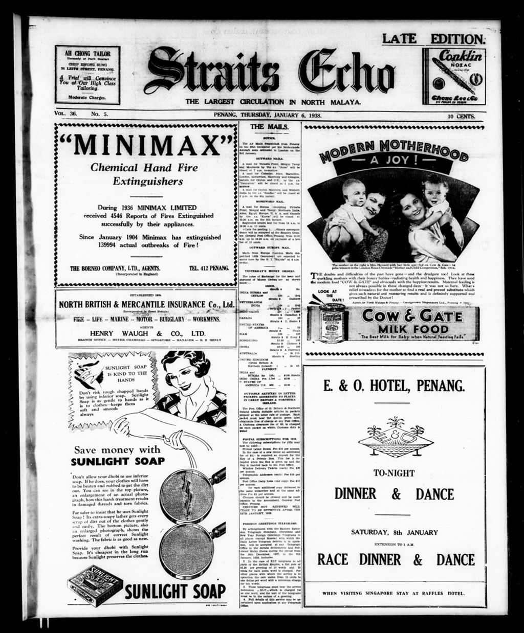 Miniature of Straits Echo 06 January 1938