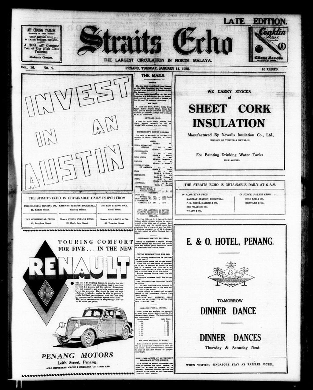 Miniature of Straits Echo 11 January 1938