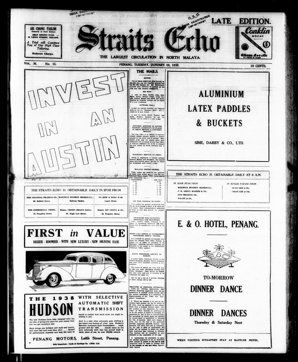 Miniature of Straits Echo 18 January 1938