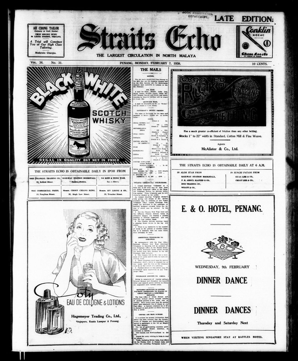 Miniature of Straits Echo 07 February 1938