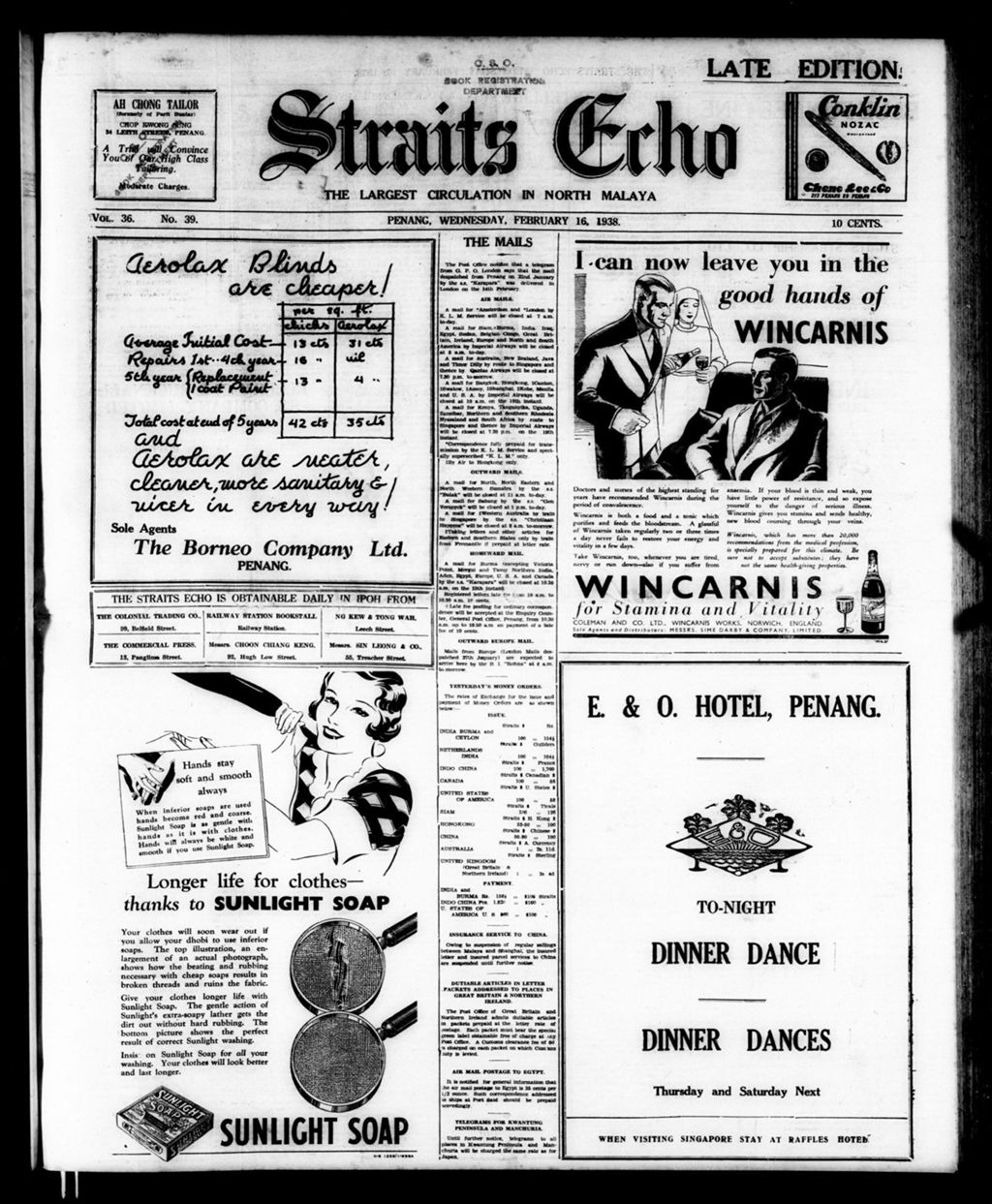 Miniature of Straits Echo 16 February 1938