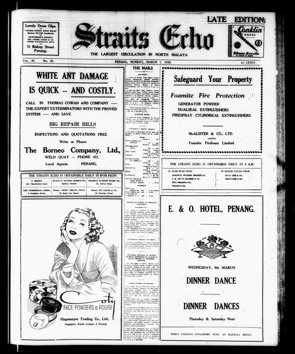 Miniature of Straits Echo 07 March 1938