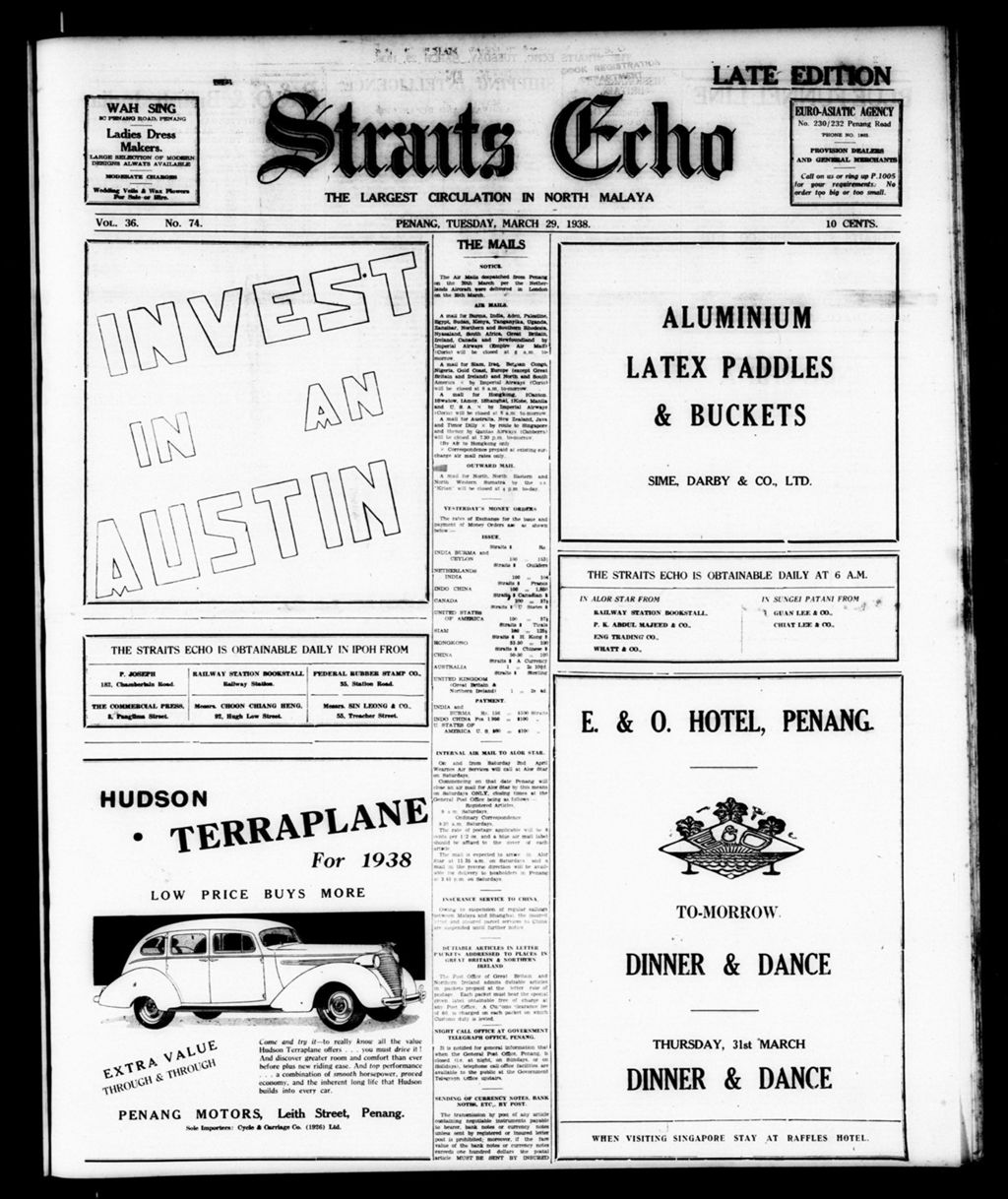 Miniature of Straits Echo 29 March 1938