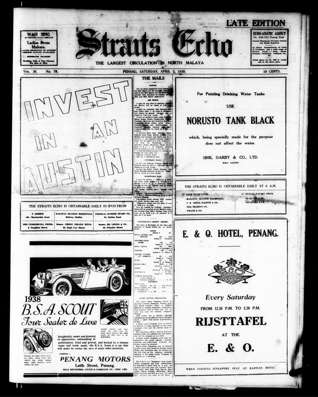 Miniature of Straits Echo 02 April 1938