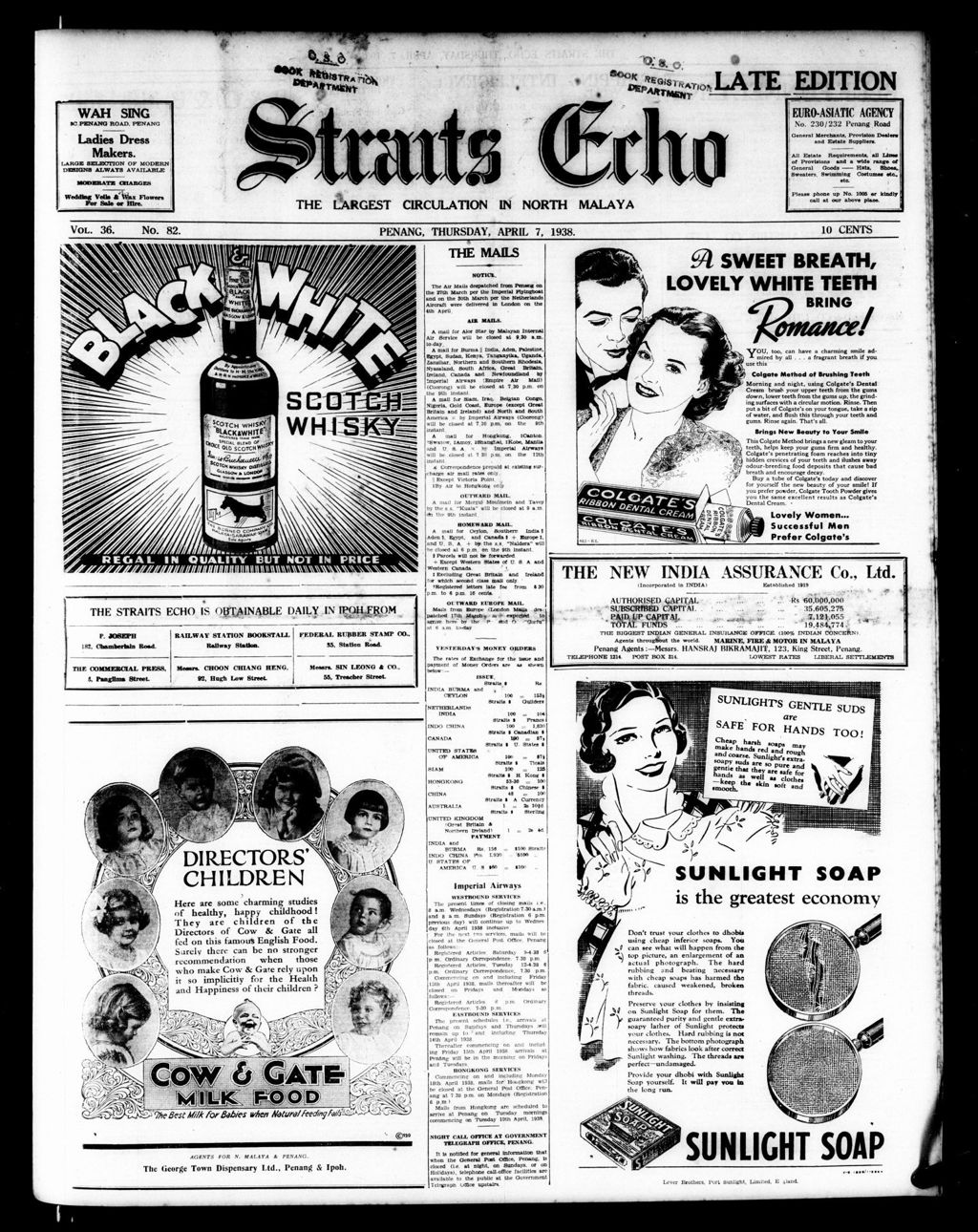 Miniature of Straits Echo 07 April 1938