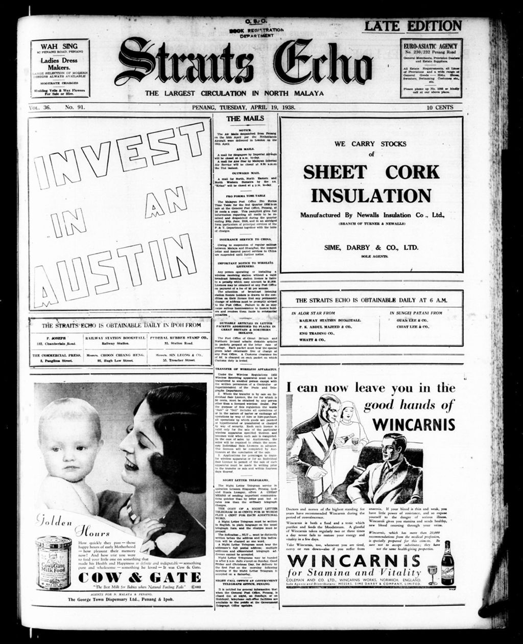 Miniature of Straits Echo 19 April 1938