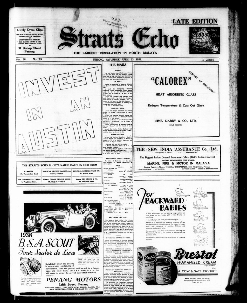 Miniature of Straits Echo 23 April 1938