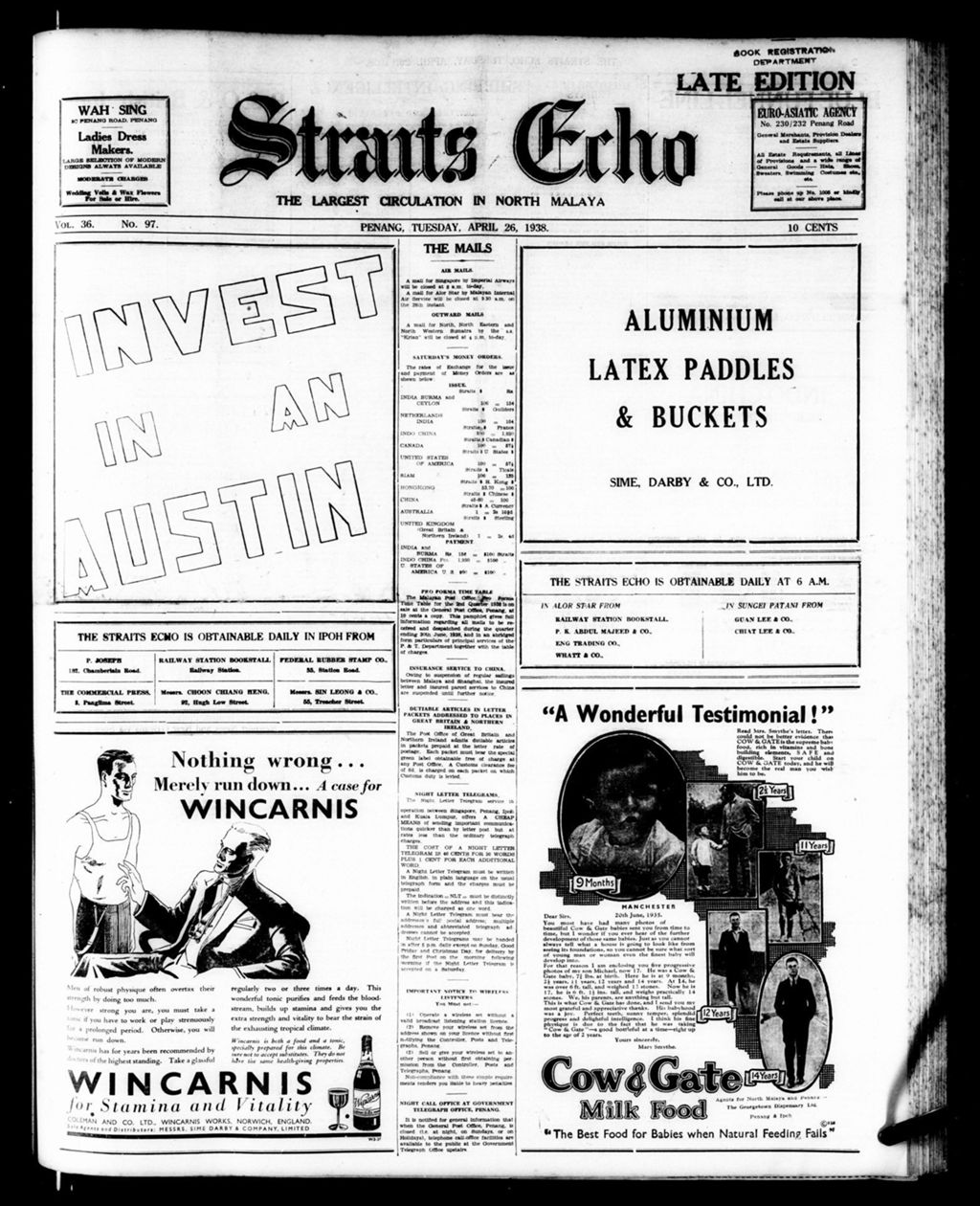 Miniature of Straits Echo 26 April 1938