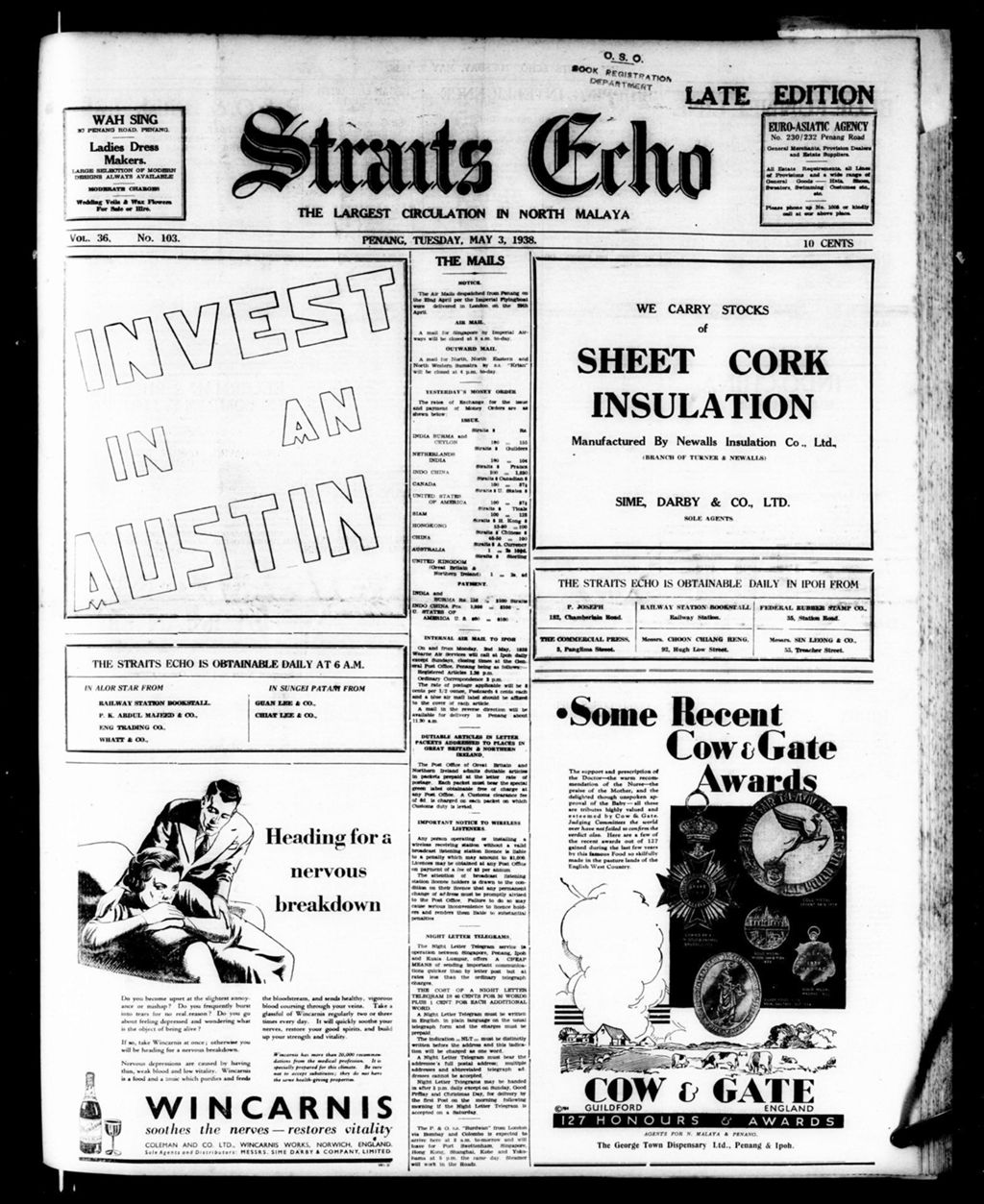 Miniature of Straits Echo 03 May 1938