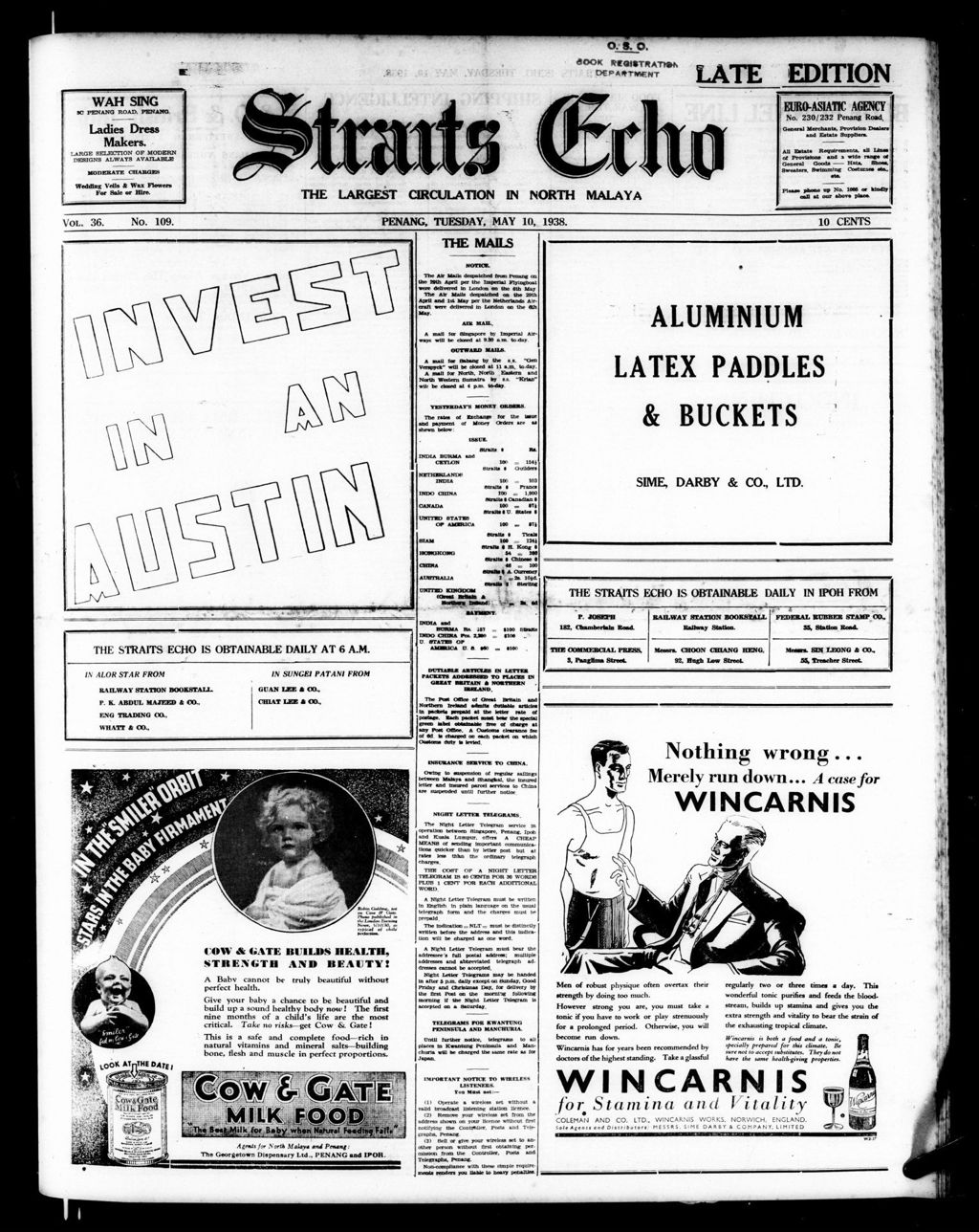 Miniature of Straits Echo 10 May 1938