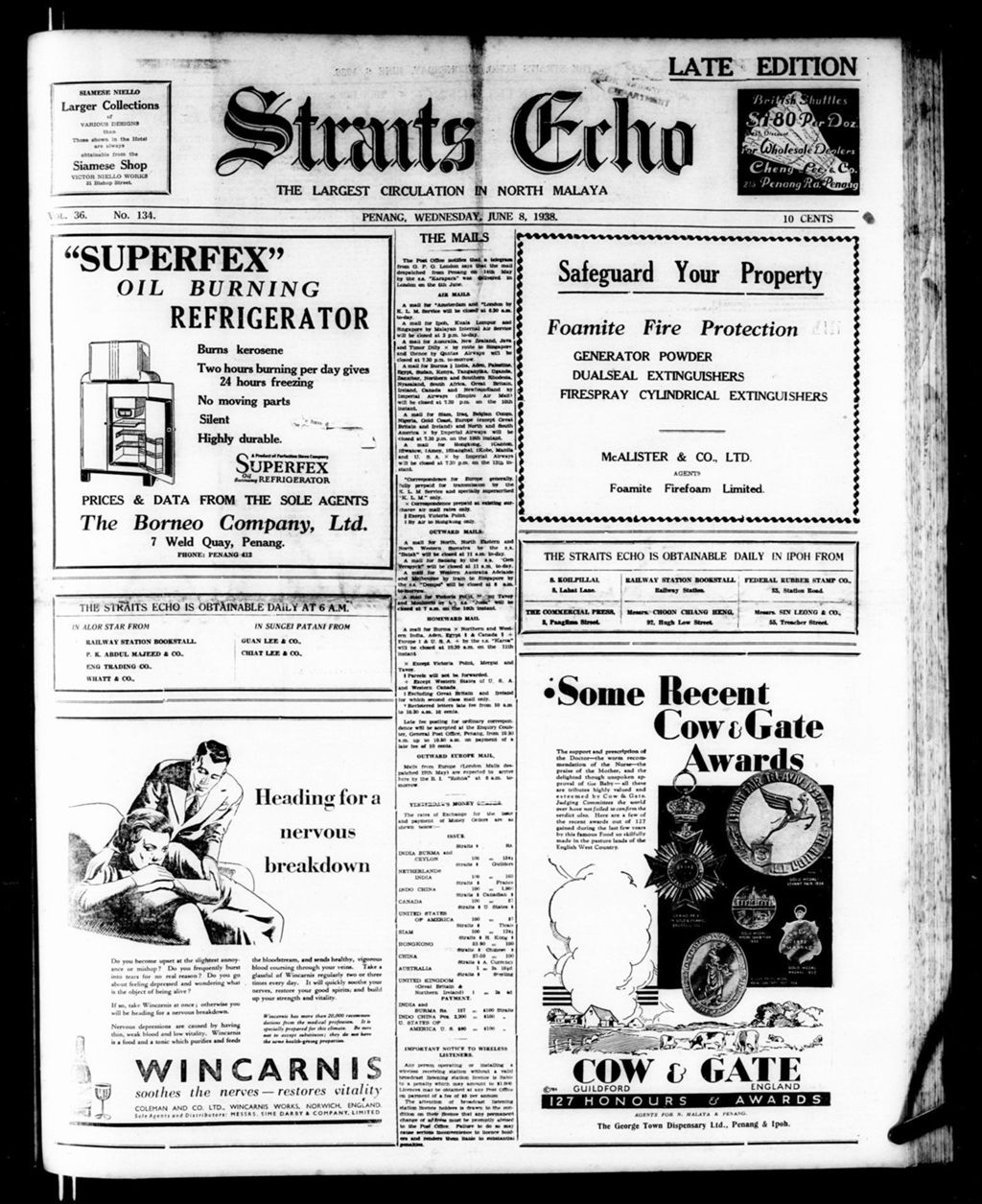 Miniature of Straits Echo 08 June 1938