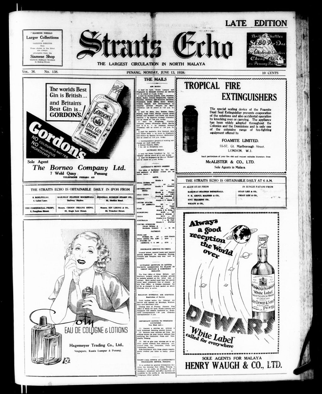 Miniature of Straits Echo 13 June 1938