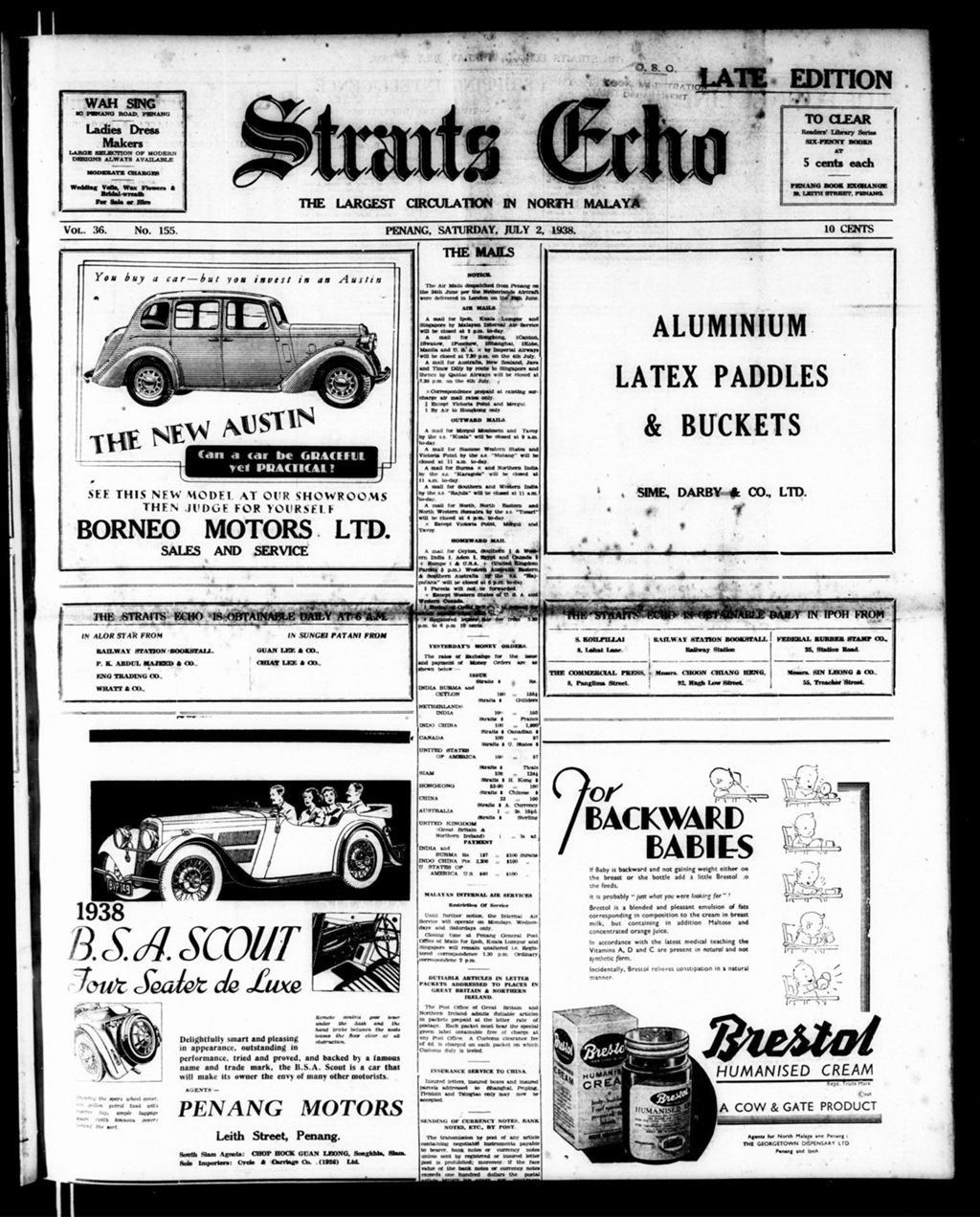 Miniature of Straits Echo 02 July 1938