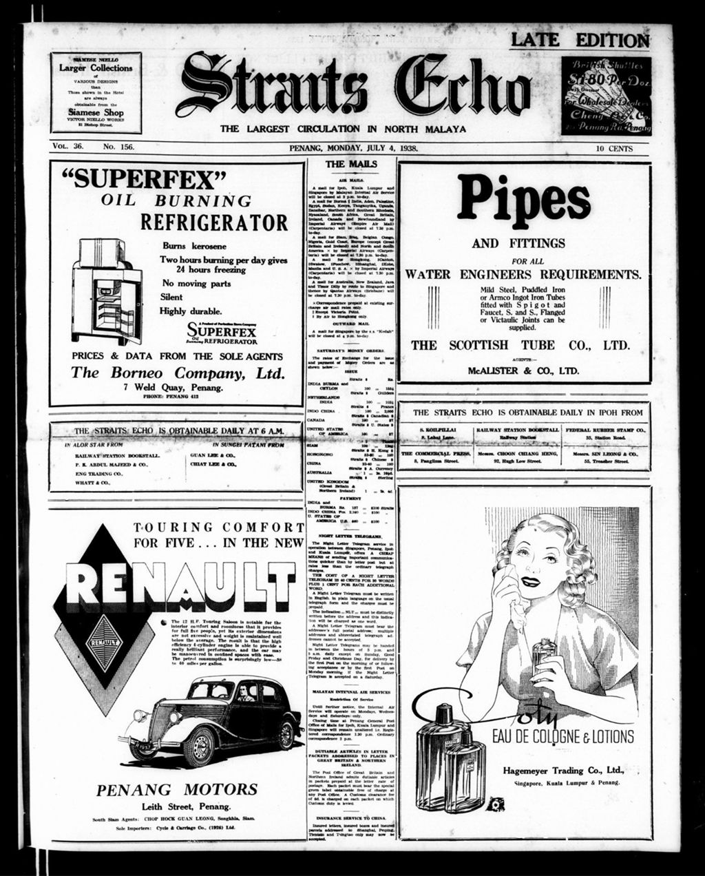 Miniature of Straits Echo 04 July 1938