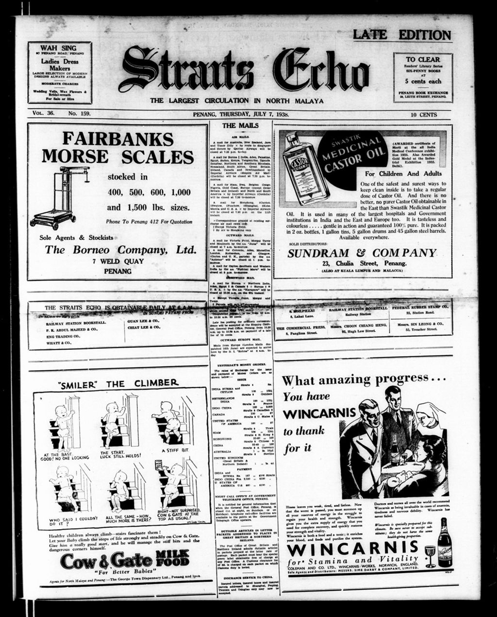 Miniature of Straits Echo 07 July 1938