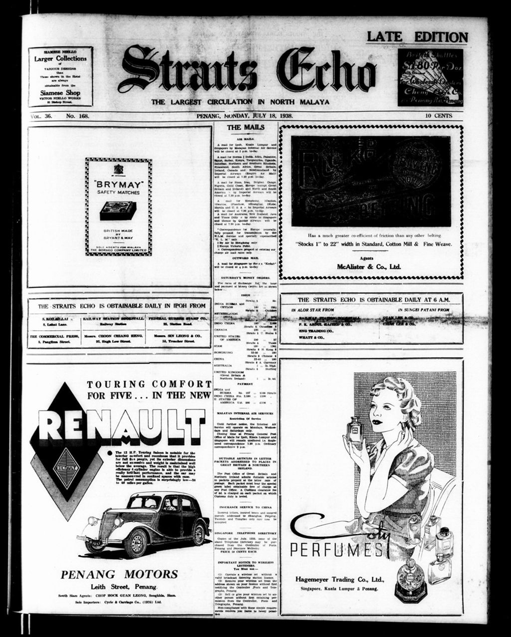 Miniature of Straits Echo 18 July 1938