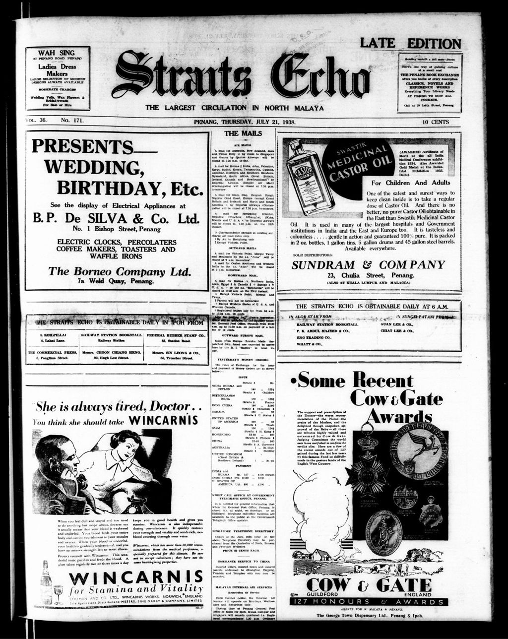 Miniature of Straits Echo 21 July 1938