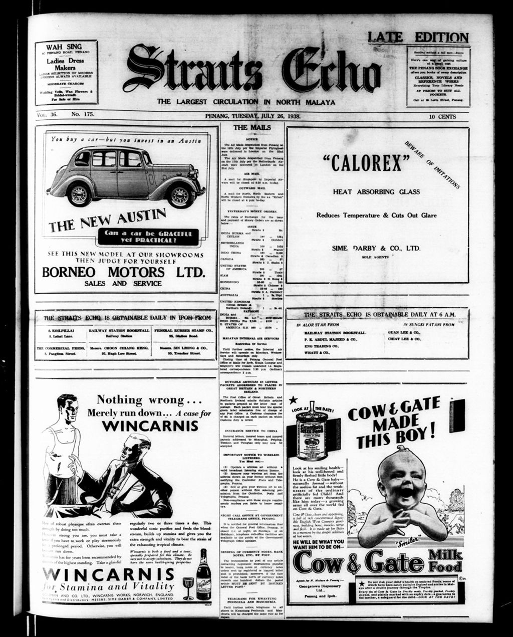 Miniature of Straits Echo 26 July 1938