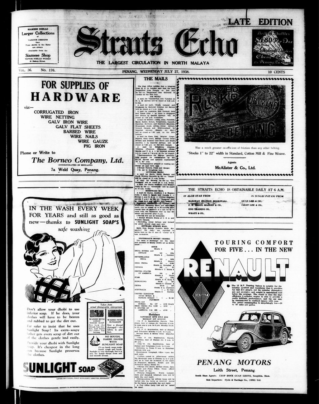 Miniature of Straits Echo 27 July 1938