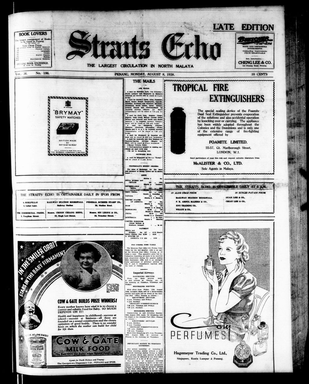 Miniature of Straits Echo 08 August 1938