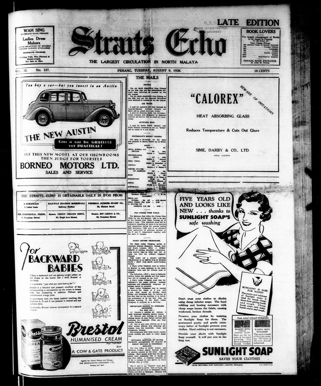 Miniature of Straits Echo 09 August 1938