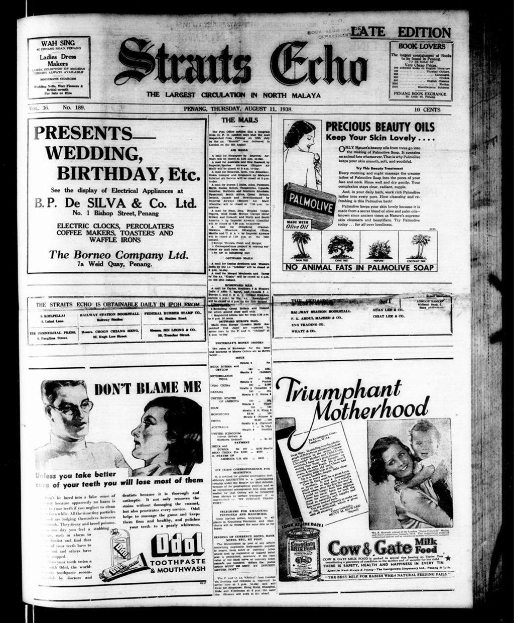 Miniature of Straits Echo 11 August 1938