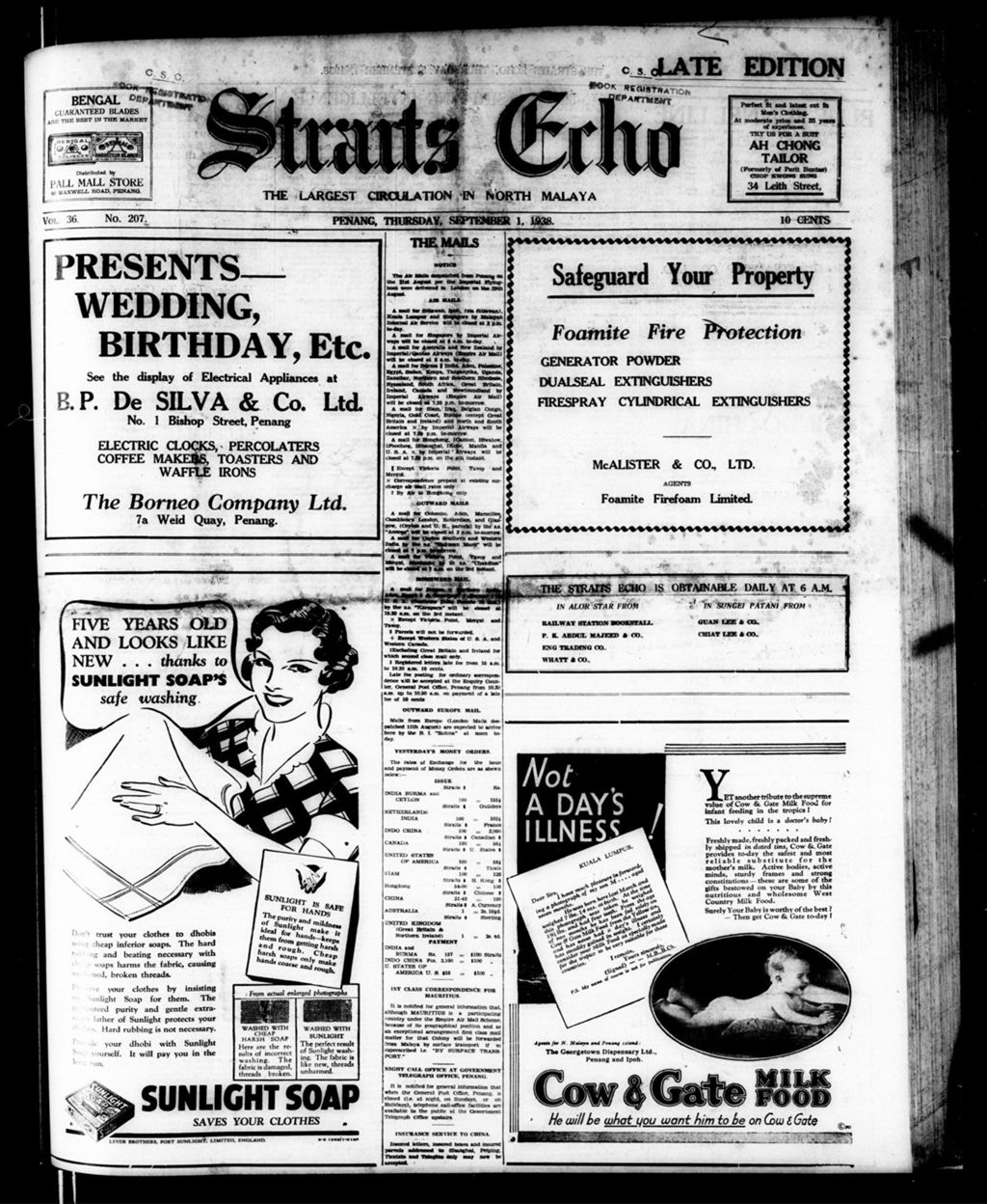 Miniature of Straits Echo 01 September 1938