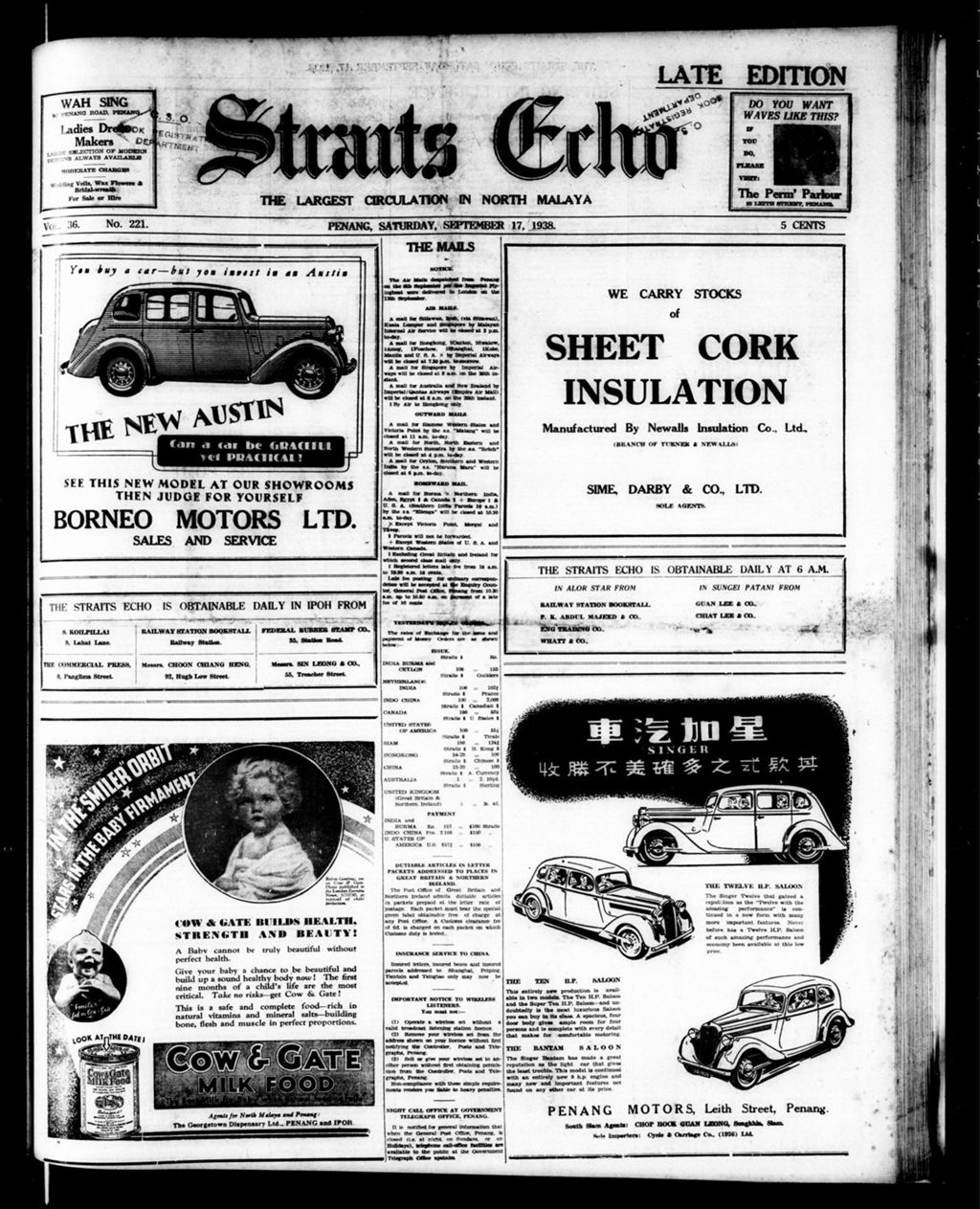 Miniature of Straits Echo 17 September 1938